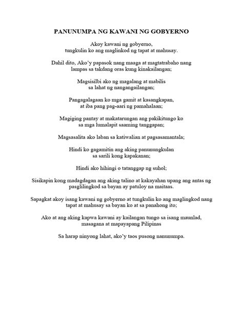 panunumpa ng kawani ng gobyerno|lingkod bayan.